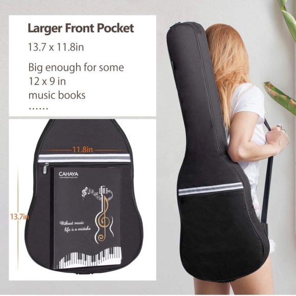 Electric Guitar Soft Shell Bag Gig Bag with Reflective Bands (NWOT) - Picture 5 of 6